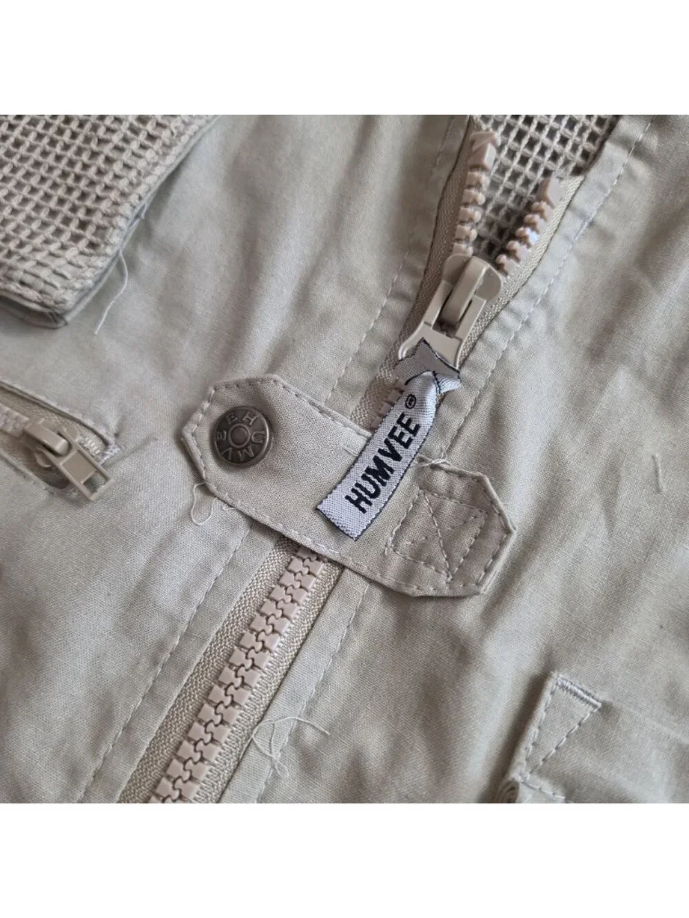 Humvee Adventure Gear 2XL Khaki Multi-Pocket Fishing Vest pockets Utility vest